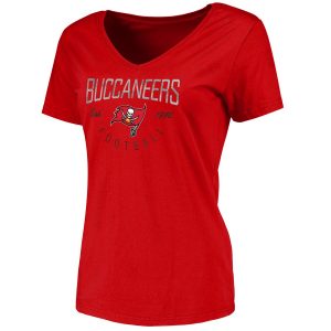 Women’s Tampa Bay Buccaneers NFL Pro Line Red Live For It V-Neck T-Shirt