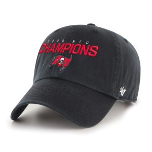 Men’s Tampa Bay Buccaneers ’47 Black 2020 NFC Champions Clean Up Adjustable Hat