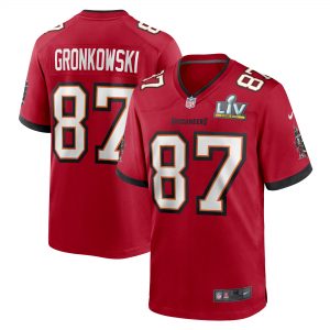 Men’s Tampa Bay Buccaneers Rob Gronkowski Nike Red Super Bowl LV Game Jersey
