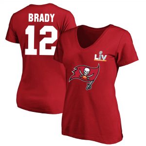 Women’s Tampa Bay Buccaneers Tom Brady Super Bowl LV Plus Size V-Neck T-Shirt